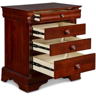 Versailles Transitional Brown Wood 4-Drawer Nightstand