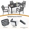 Nicbex 5 PCS Aluminum Patio Dining Set,1 Table with Umbrella Hole&Stone Top,4 Dining Upholstered Chairs,Patio Conversation Sets for Garden&Backyard - 2 of 4