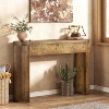 Tribesigns Console Table with 2 Hidden Drawers, 47.24-Inch Oval Curved Sofa Table Behind Couch for Living Room, Hallway, Entrance - 4 of 4