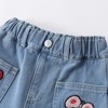 MyKids-Usa Arrival Autumn Baby Kids Girls Flowers Pattern Denim Pants - 4 of 4
