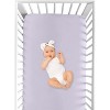 Sweet Jojo Designs Girl Baby Fitted Crib Sheet Rose Collection Solid Lavender Purple - 4 of 4