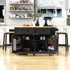 Kitchen Island with Drop Leaf and Wheels, Kitchen Storage Cart with Drawers and Storage Rack, Rolling Kitchen Island with Power Outlet - 4 of 4