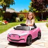 Qaba 12V Licensed Ford Mustang Mach-E Electric Car, Kids Ride On Car with Remote Control, Adjustable Speed, LED Light, Music, Suspension, Pink - 3 of 4