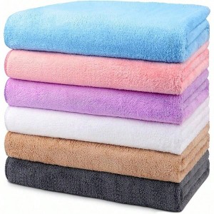 Bath Towels Pack of 6 24x48 - Soft, Absorbent, Quick Dry - Multi - Color - 1 of 4