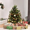 HOMCOM 3' Tall Lit Full Fir Artificial Christmas Tree with Realistic Branches, 60 LED and 227 Tips, Green - 3 of 4