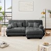 Oversized 2 Seater Loveseat Sofa with 1 Ottomans,Chenille Comfy Cloud Couch with 2 Lumbar Pillows 2 Throw Pillows for Living Room-Tanpinhause - 2 of 4