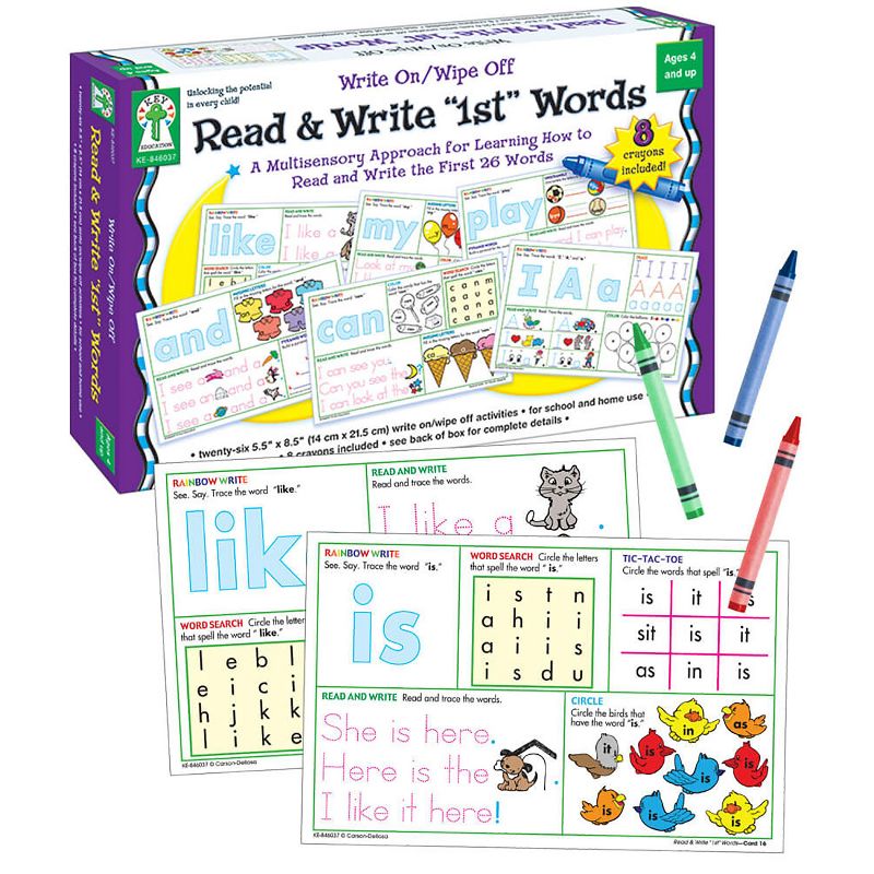 Carson Dellosa Education Write On/Wipe Off: Read and Write First Words Manipulative, Grade PK-2, 2 of 5