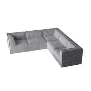 NicBex 106 Inch Chenille Modular L Shaped Sectional Sofa Foam-Filled Compressed Sofa for Living Room,Bedroom,Gray - 1 of 4