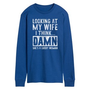 Men's - Instant Message - Looking At My Wife Long Sleeve Graphic T-Shirt - 1 of 4