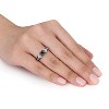 EVERLY JEWELRY | Black Rhodium Plated Stelring Silver 1 CT TW Black and White Diamond Split Shank Ring - 4 of 4