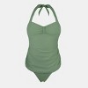 Women's Green Ruched Maternity Tankini & Standard Bottoms Set - Cupshe - 2 of 4