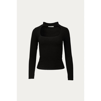 Women's CUTOUT MOCK NECK TOP - LUSH