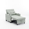 Futon Convertible Pull-Out Armchair Bed with 3-in-1 Function, USB Ports, Adjustable Backrest and Built-in Cup Holders - 2 of 4