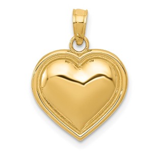 Black Bow Jewelry 14k Yellow Gold Polished Heart Pendant, 15mm - 1 of 4
