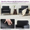 TYBOATLE Dark Gray Leather Accent Chair, Cozy Mid-Century Armchair for Living Room, Lobby, Office - 3 of 4