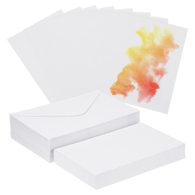 Unique Bargains Pure Cotton Watercolor Cards with Envelope 50Pcs