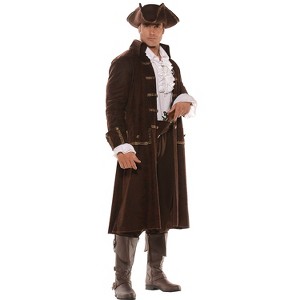 Halloween Express Men's Pirate Captain Barrett Costume - Size One Size Fits Most - Brown - 1 of 2