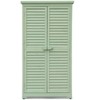63 Inch Weatherproof Outdoor Storage Shed,with Removable Shelves, Locks,Double Shuttered Doors,Tall Wooden Garden Tool Shed with Floor for Patio,Yard - 3 of 4