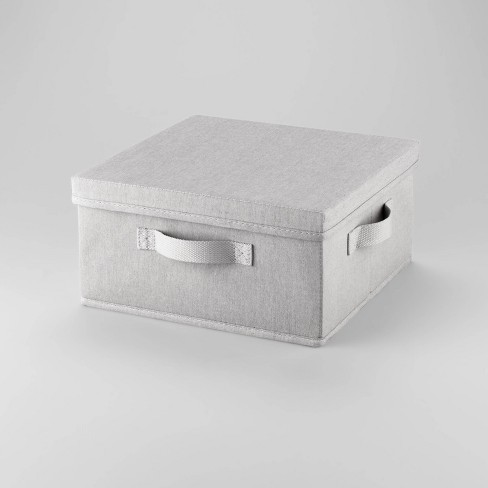 13x13x6 Fabric Bin with Lid Light Gray - Brightroom™