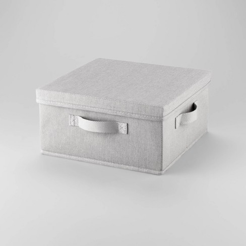 13"x13"x6" Fabric Bin with Lid Light Gray - Brightroom™ - image 1 of 3