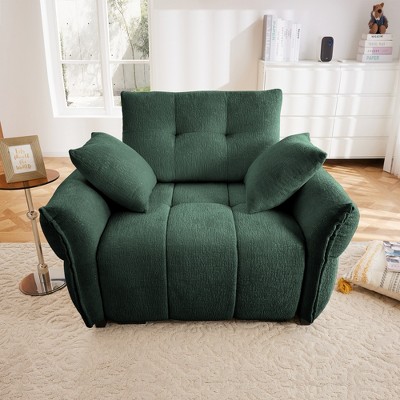 DOMETOUR 47 Ergonomic Single Seater Sofa, High-Resilience Cushions & Pillows, Easy Assembly, Modern Design, Green