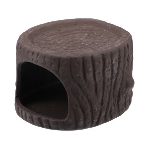 Unique Bargains Ceramic Aquarium Hideaway Rock Cave Fish Tank Decoration Brown 3.9"x3.15"x2.36" - 1 of 4