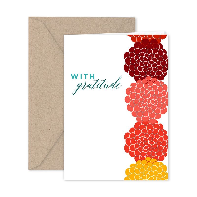 Paper Frenzy Vibrant Fall Floral Thank You Note Cards & Kraft Envelopes - 25 pack, 4 of 7