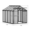 Greenhouse, Aluminum Polycarbonate Greenhouse for Outdoor Use with Roof Vents, Large Aluminum Walk-In Greenhouse with Sliding Lockable Door - 2 of 4