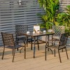 Costway 5PCS Patio Dining Furniture Set Stackable Chairs Armrest Square Table - 2 of 4