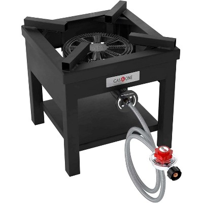 GasOne 275,000 BTU Propane Burner Cooker With Regulator with Steel Braided Hose For Outdoor Cooking, Turkey Fry