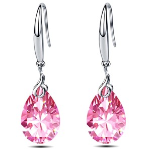 Paaaawaters 925 Sterling Silver 9x13mm Pear Shape Cubic Zirconia Drop Earrings for Women - 1 of 4