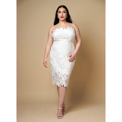 Rebdolls Women's Wisteria Lace Midi Bodycon Dress