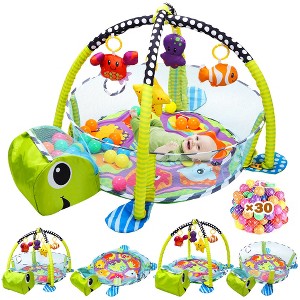 Skirfy 4-in-1 Baby Play Gym with 30 Balls & 4 Sound Toys, Tummy Time Mat & Ball Pit, for Infants & Toddlers , 27.6" x 37.4" - 1 of 4