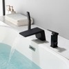 Cobbe Matte Black Bathtub Faucet Set with 3.5-Inch Wide Waterfall Spout and Handheld Shower Single Handle 3-Hole Installation - 4 of 4