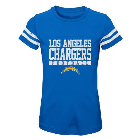 Nfl Los Angeles Chargers Girls' Short Sleeve Stripe Fashion T