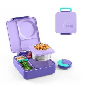 OMIEBox Insulated Bento Lunch Box with Leakproof Thermos Food Jar 3 Compartments - 1 of 4