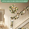 24 Inch Gold Lighted Christmas Wreath, 20 LED Christmas Wreath Battery Operated Indoor Outdoor Decoration - 2 of 4