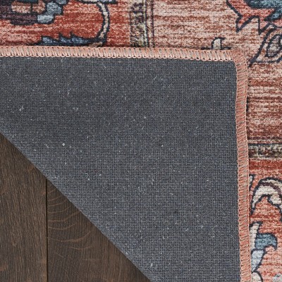 Ivory and Brick 5' x 7' Reversible Flat Woven Synthetic Rug