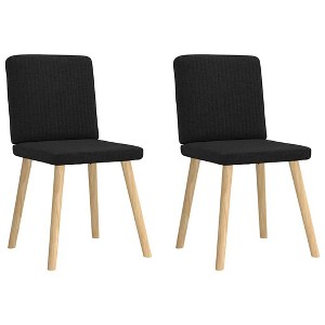 vidaXL Dining Chair Set of 2 Black - 1 of 4