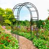 Gulches Black Metal Garden Arch with Planter Stands and Holders, 59" x 17.71" x 90.55" Climbing Plant Support - 3 of 4
