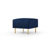 NicBex Modern 25.6" Rectangle Ottomans Velvet Footstools with Channel Tufted and Metal Legs for Bedroom and Living Room - 4 of 4