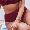 Women's Maroon High-Rise Bikini Bottoms Swimsuit - Cupshe - 4 of 4