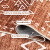 Acekool 6x9 Washable Area Rug, Soft Low Pile Non-Slip Geometric Accent Carpet, Foldable, Red for Bedroom, Dining Room, Nursery - 2 of 4