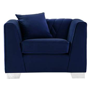 Cambridge Contemporary Chair Steel/Blue - Armen Living
