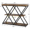 GOCAPTAIN 3-Tier Entryway Table, Industrial Console Sofa Table with Storage, Open Shelves, X-Shaped Metal Frame, Foyer Table for Entryway, Hallway - 3 of 4