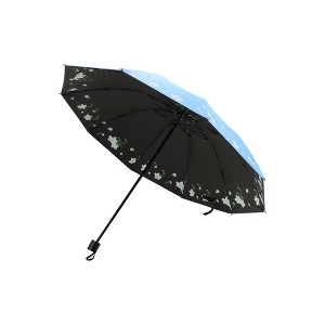 Unique Bargains Umbrella Manual 10-rib Swaying Flowers Sun Protection Vinyl Impact Cloth 43.31"x25.98" 1 Pcs - 1 of 4