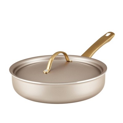 Farberware Radiant 2.75qt Nonstick Covered Saute Pan: Dishwasher-Safe, Tempered Glass Lid, Gas & Electric Compatible