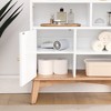 HDZNVF Storage Cabinet with Solid Wood Base and Feet, Oak Natural - 3 of 4