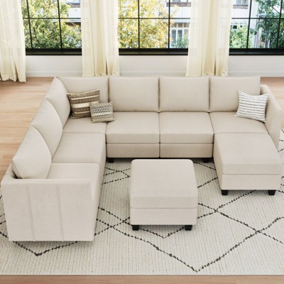 Belffin U-Shaped Modular Sectional – Storage Ottoman System & Pet-Resistant Velvet