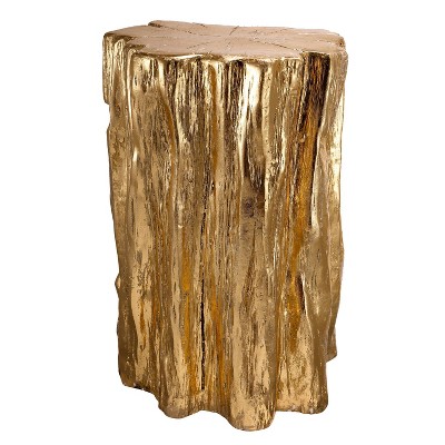 Tree Trunk Stool Gold - A&B Home